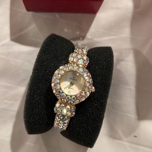 RARE! Vintage Sparkle Peugeot Bangle Wrist Watch - Like new, new battery